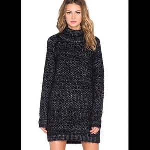 Lovers and Friends Night sky sweater dress in charcoal, eyelash fabric, Size M